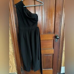 Banana Republic Black One-Shoulder Jumpsuit